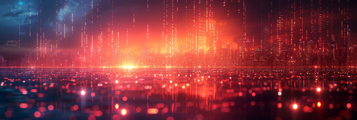 Fototapeta premium Digital background for tech, AI, neural networks, data, audio, graphics