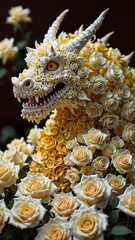 Obraz premium Floral Dragon Sculpture