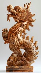 Beautiful wood carvings of mythical animals.
