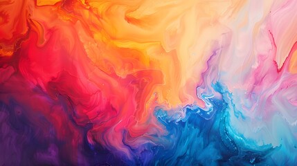 Obraz premium vibrant acrylic painting with abstract colors. A naturally occurring, dynamic blend of colors flowing behind. Generative AI