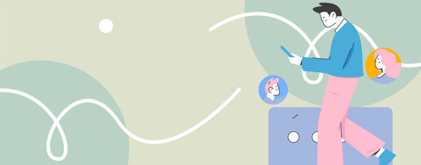 Personnel doing job interview flat vector concept operation hand drawn illustration
