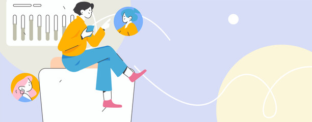 Personnel doing job interview flat vector concept operation hand drawn illustration
