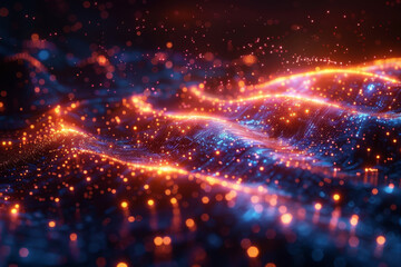 Naklejka premium Digital background for tech, AI, neural networks, data, audio, graphics