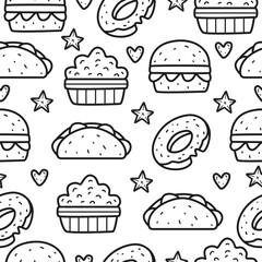 food pattern design vector illustration