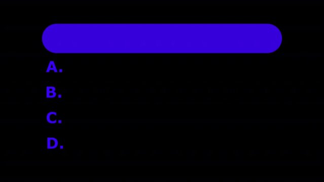  Quiz Animation template, question and test menu choice quiz show question and answers with option.