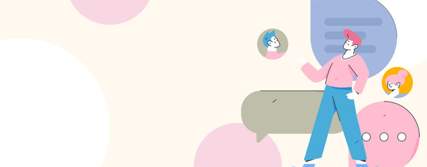 Personnel doing job interview flat vector concept operation hand drawn illustration
