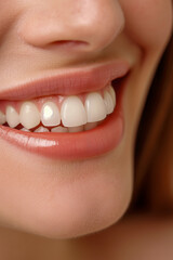Obraz premium A woman with a bright smile showing her teeth