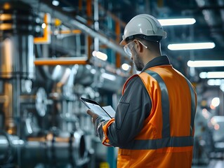 Illustration of Using historical and real-time data to predict equipment failures and schedule proactive maintenance. Ai Generate.