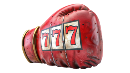 red boxing glove casino slots machine reel