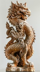 Fototapeta premium Beautiful wood carvings of mythical animals.
