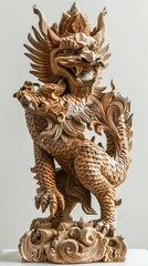 Beautiful wood carvings of mythical animals.