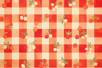red and white checkered tablecloth