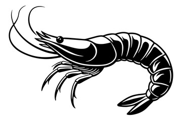 Fototapeta premium Simple shrimp silhouette vector illustration 