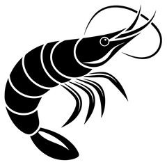Simple shrimp silhouette vector illustration 