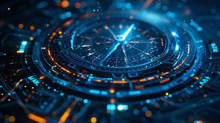 Round object with circular structure, futuristic technology concept space scene illustration