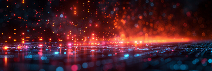 Obraz premium Digital background for tech, AI, neural networks, data, audio, graphics