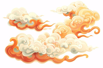 Chinese style traditional auspicious cloud pattern material, festive festive auspicious cloud texture pattern element