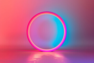 Blue space lines background 3D rendering, abstract energy glowing circle, halo 3D rendering