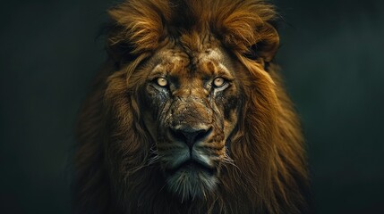 A majestic lion with copy space
