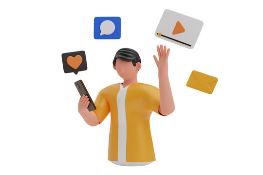 Content Creation 3D Illustration