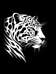 Obraz premium The logo of the head of a Jaguar, a Leopard. Wild cat emblem design. Vector illustration.