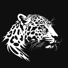 The logo of the head of a Jaguar, a Leopard. Wild cat emblem design. Vector illustration.