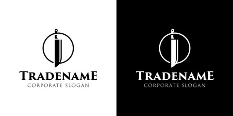 Letter O Knife Logo, for Culinary Brands, Knifemakers, and Chefs