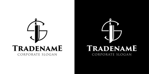 Fototapeta premium Letter S Knife Logo, for Culinary Brands, Knifemakers, and Chefs