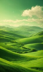 soft green hills forming a dream landscape