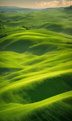 soft green hills forming a dream landscape