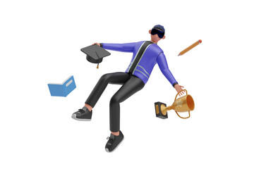 Metaverse education 3D Illustration