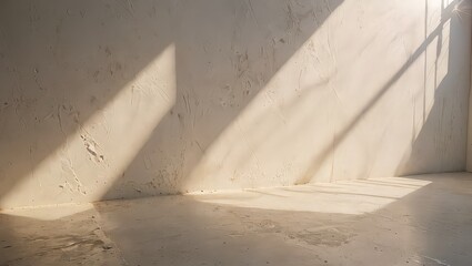 Minimalist White Wall with Light and Shadow