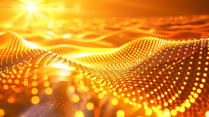 Particle luxury golden abstract background waves, golden particle abstract technology technology creative annual meeting style poster background