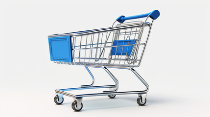 A model of a shopping cart against a white background