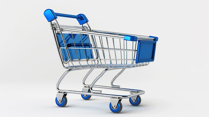 A model of a shopping cart against a white background