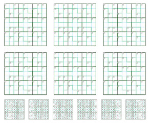 Fototapeta premium Killer Sudoku game set with answers.