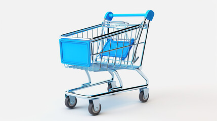 A model of a shopping cart against a white background