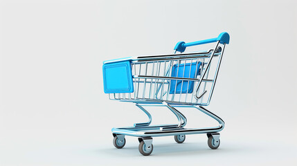 A model of a shopping cart against a white background