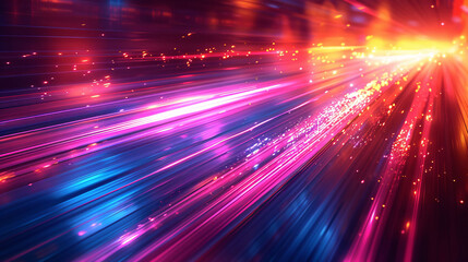 High speed technology concept background, light abstract background, image of speed movement on the road