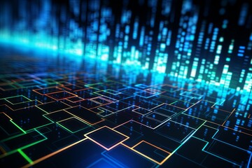 Abstract Background Illustrating Digital Transformation, System Engineering, and Programming Concepts