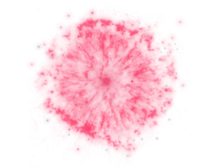 Red Nebula with stars with transparent background