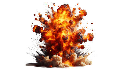 explosion of fire png transparan background,bomb explotion,ai generative