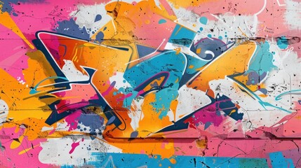 Fototapeta premium A light color graffiti on street wall, background