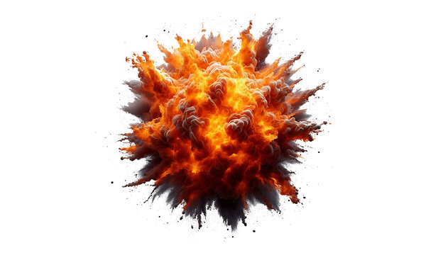 explosion of fire png transparan background,bomb explotion,ai generative