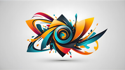 Abstract creative logo icon symbol emblem on the white background Generative AI