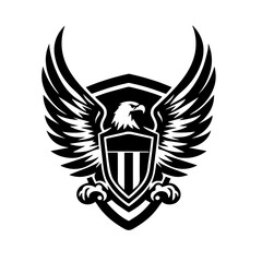 clipart black and white eagle Emblems