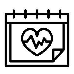world heart month line icon style