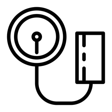 Tensimeter or sfigmomanometer line icon style