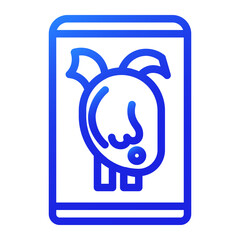  heart in a sac gradient icon style