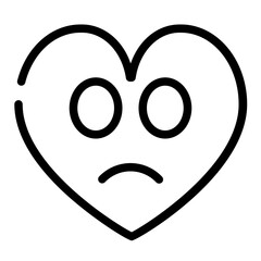 Fototapeta premium sad heart cutline icon style